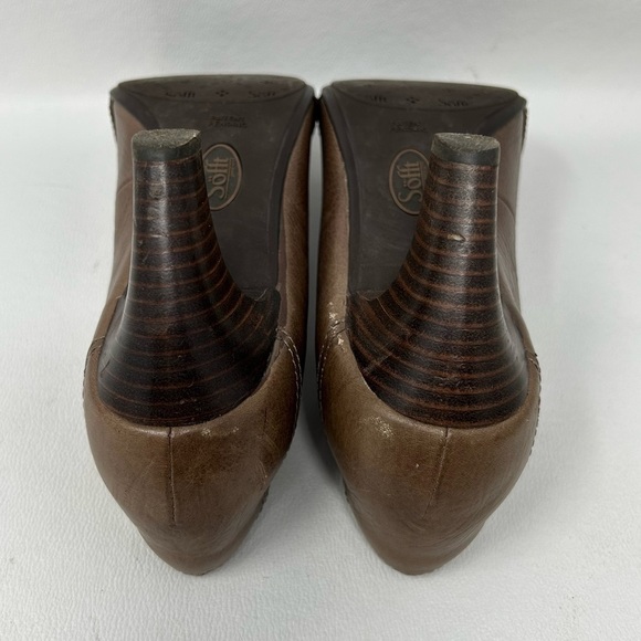 Sofft Size 9M Shoes Womens Slip-On Pumps Buckle Detail Stacked Heels Taupe Shoes - Picture 9 of 12
